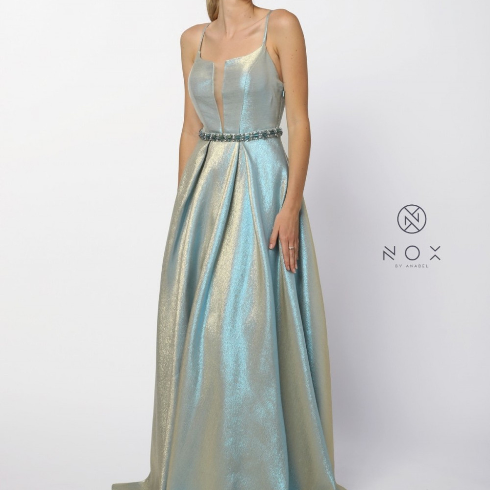 Spaghetti Strap Open Back A-Line Dress NXM271